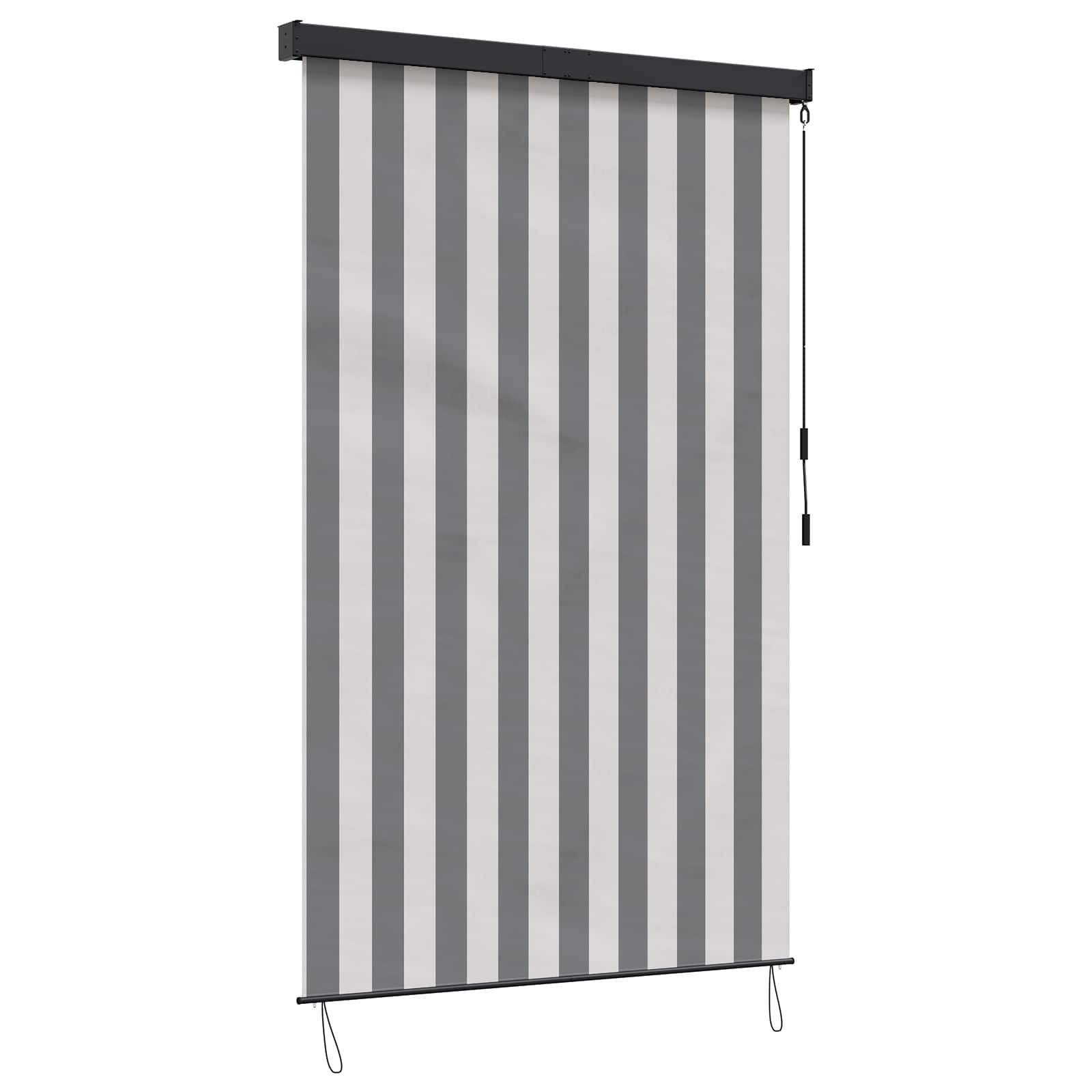 Rullegardin Anthracit og hvid 100 x 250 cm Stof og Aluminium billede