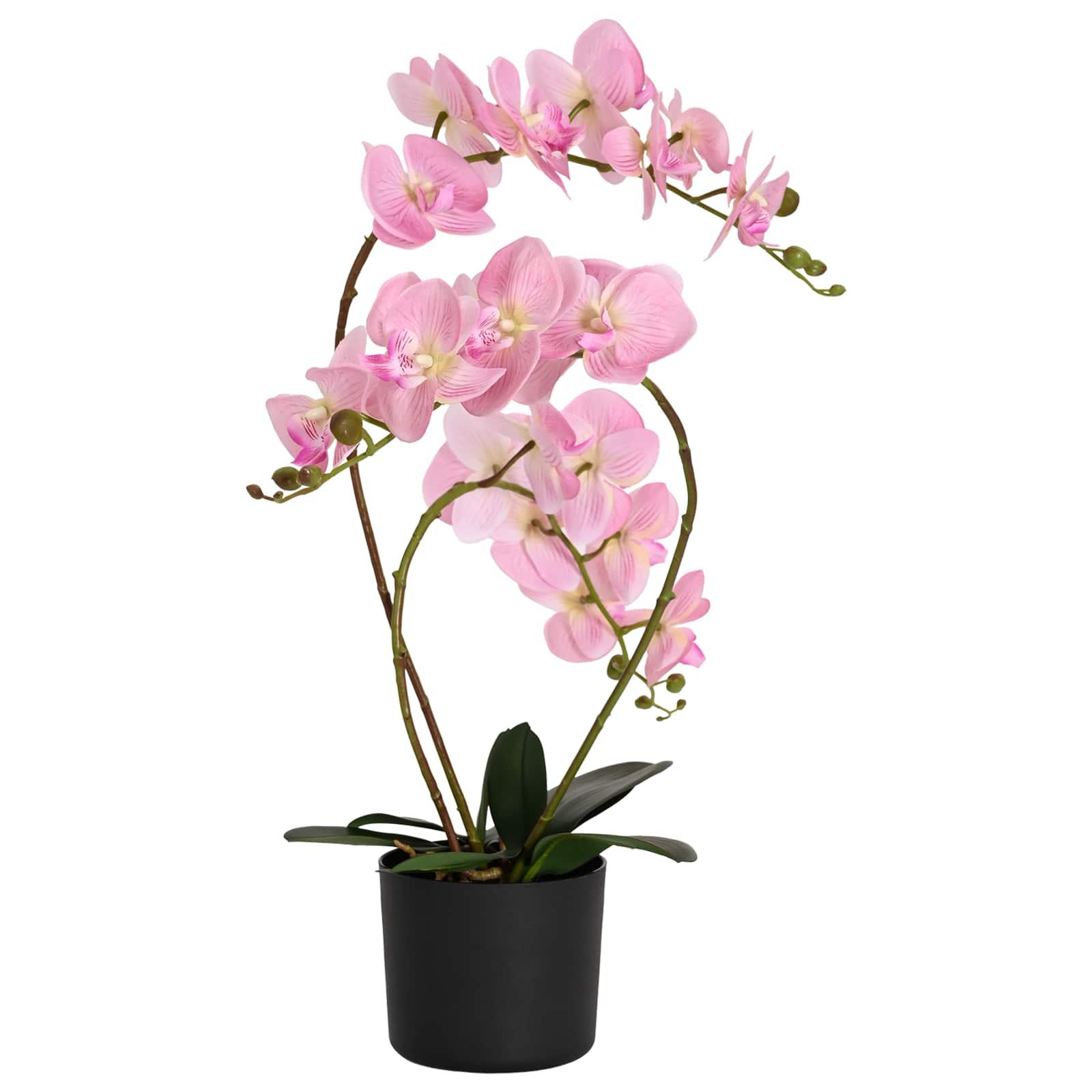 Kunstig orkideplante med potte Lyserød 45 x 15 x 65 cm billede
