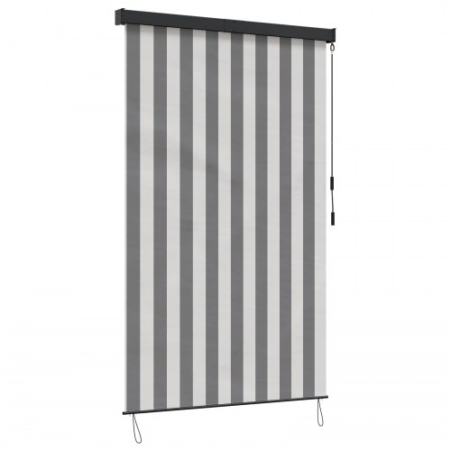 Udendørs rullegardin - antracit/hvid, 80 × 250 cm, stof og aluminium