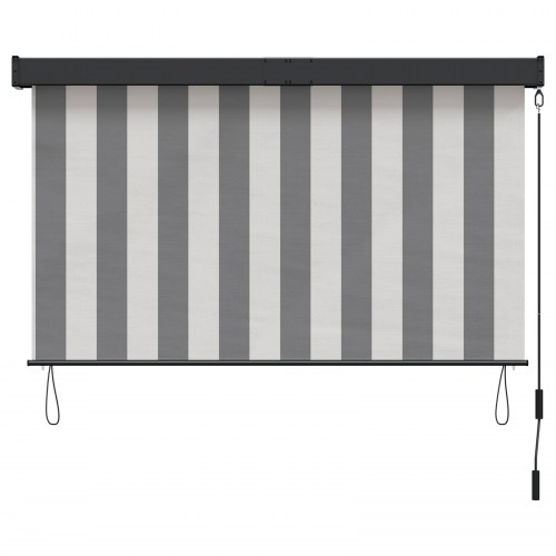 Udendørs rullegardin - antracit/hvid, 80 × 250 cm, stof og aluminium