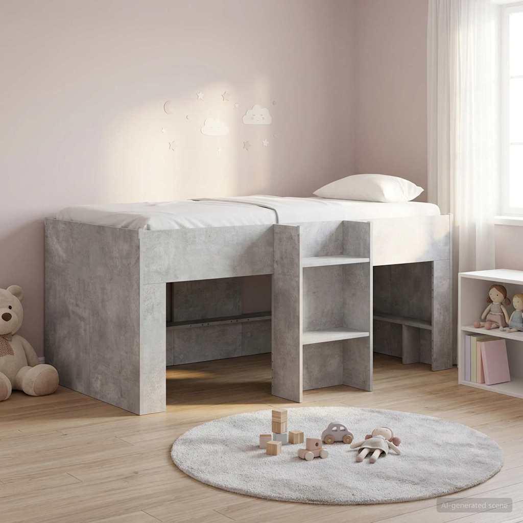 Børns høje sengestel 2 stk Beton 163 x 101,1 x 68,5 cm billede
