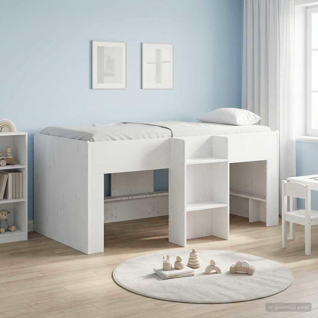 Børns høje sengestel 2 stk Hvid 163 x 101,1 x 68,5 cm billede