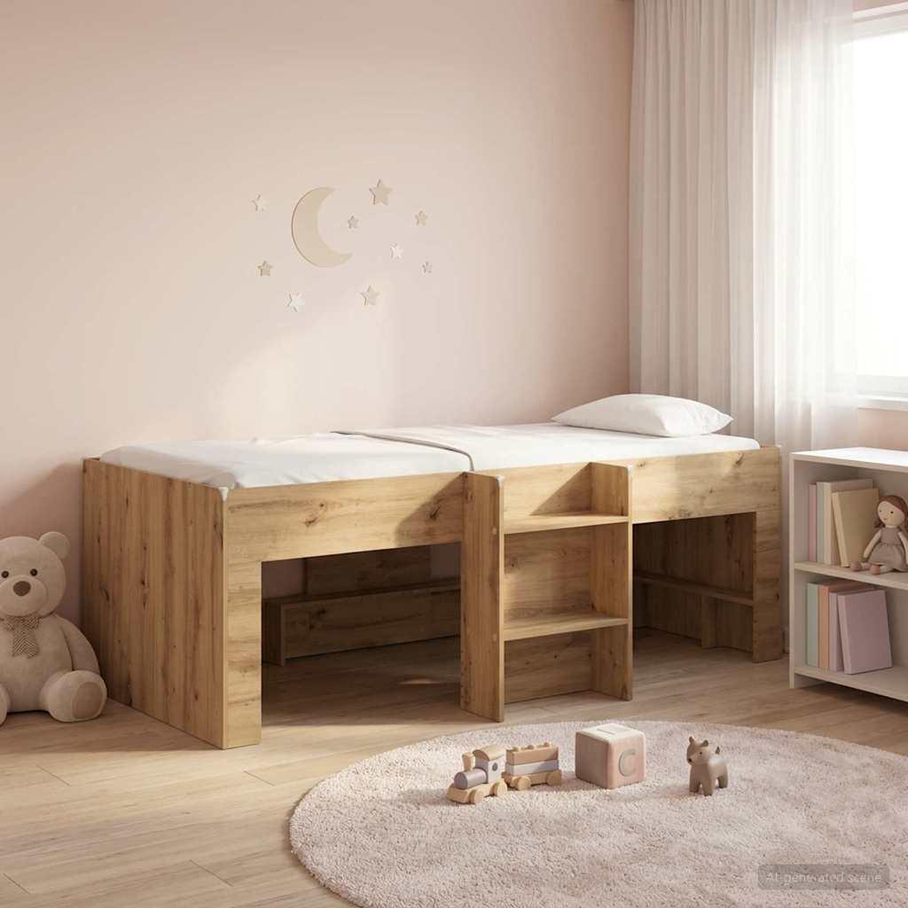 Børns høje sengestel 2 stk Artisan-eg 203 x 101,1 x 68,5 cm billede