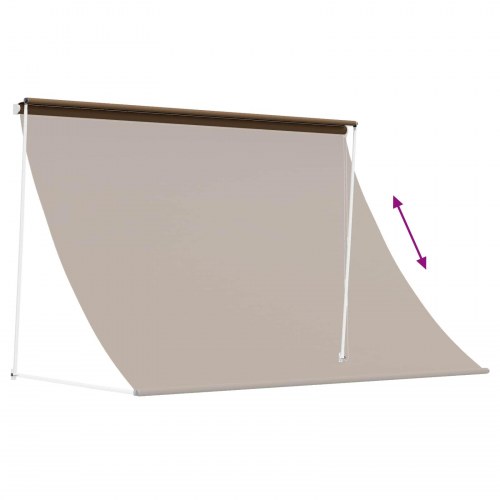 Markise gråbrun 400 × 150 cm - manuelt justerbar udendørs solafskærmning