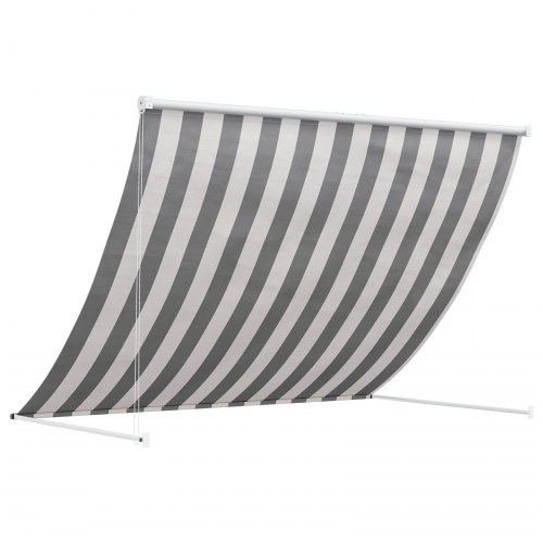 Markise anthracit/hvid 350 × 150 cm - manuel vægmarkise