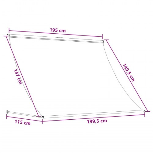 Markise anthracit/hvid 200 × 150 cm - justerbar vægmarkise