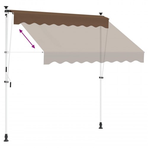 Manuel udtrækkelig markise - gråbrun 150 cm