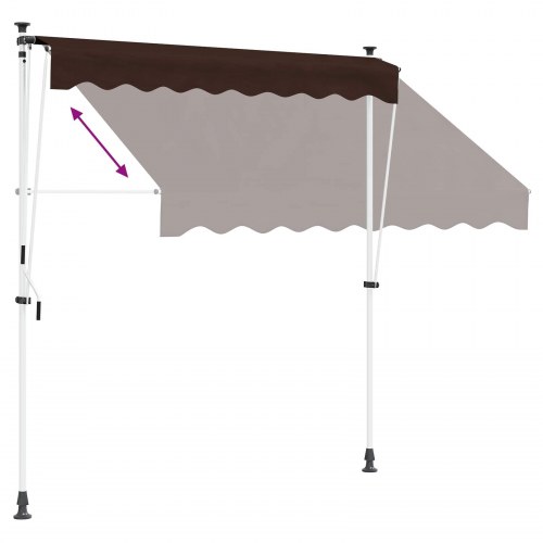 Manuel udtrækkelig markise - brun, 200 cm