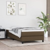 Springmadras med pocketfjedre medium 90x190x20 cm stof mørkebrun (OUTLET A)