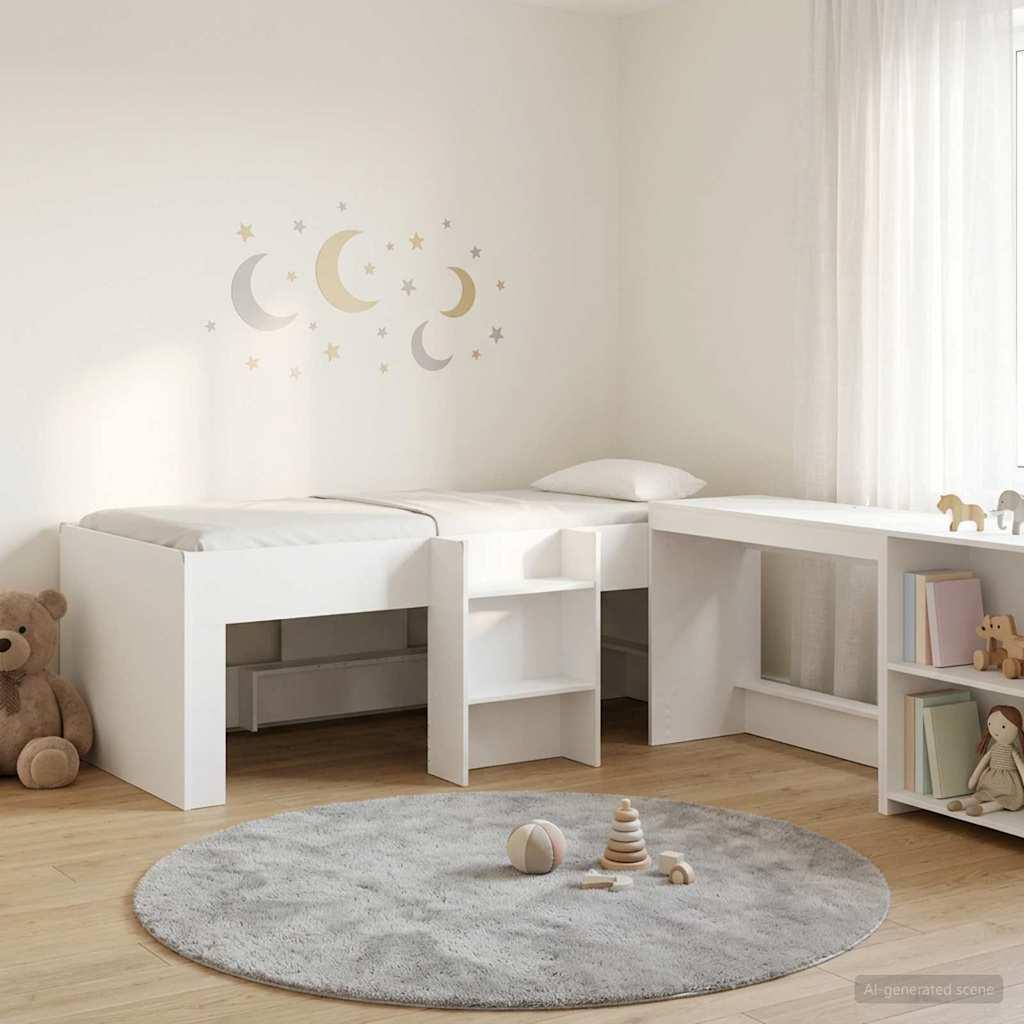 Sengestel med Skrivebord Hvid 80 x 200 cm Konstrueret træ billede