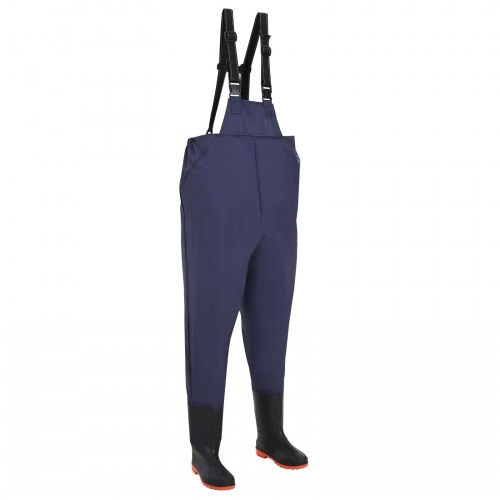 Brystvaders med støvler - PVC-belagt polyester, str. 42, blå