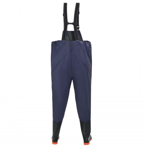 Brystvaders med støvler - PVC-belagt polyester, str. 41, blå