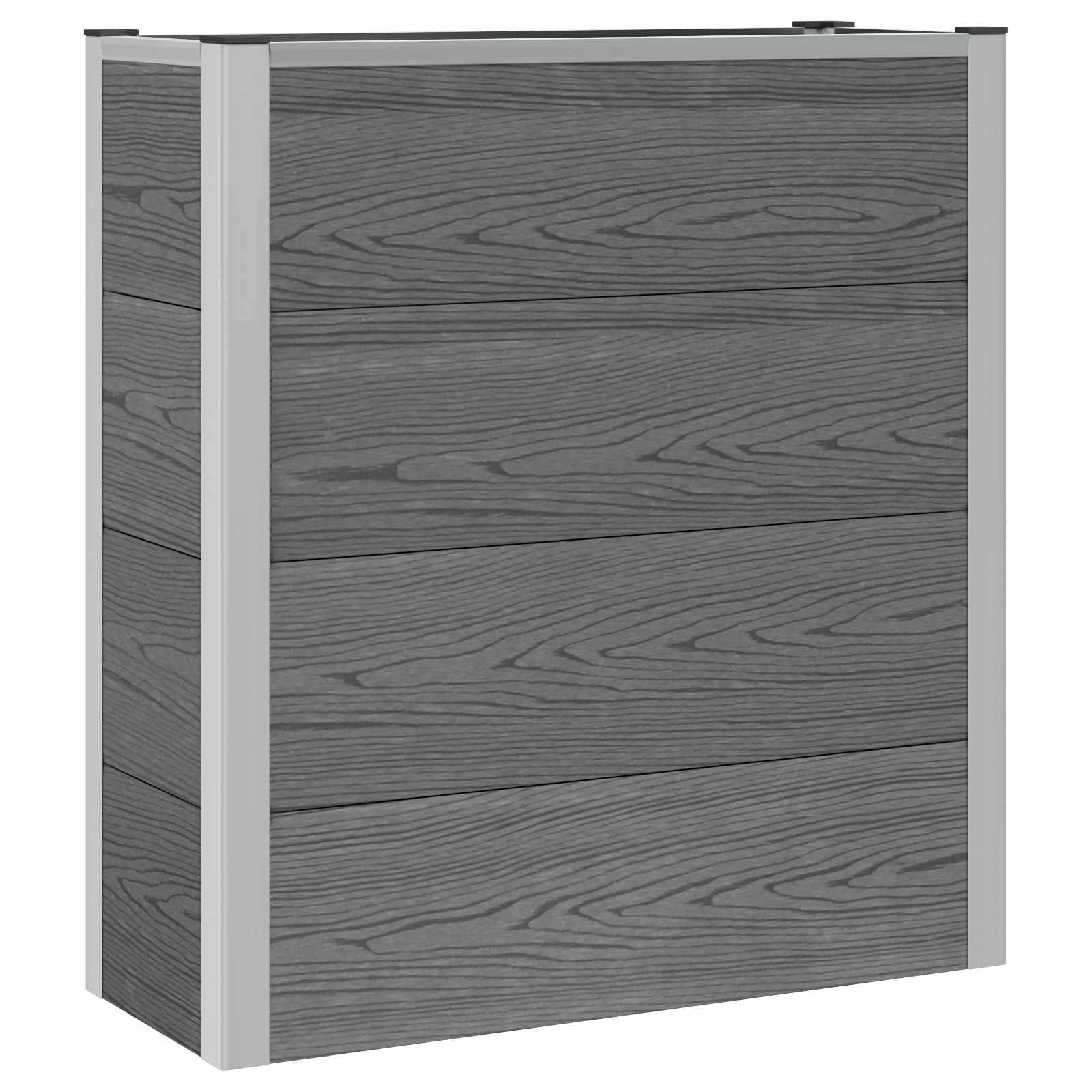 Højbed Grå 75 x 30 x 22 cm WPC og Aluminium billede