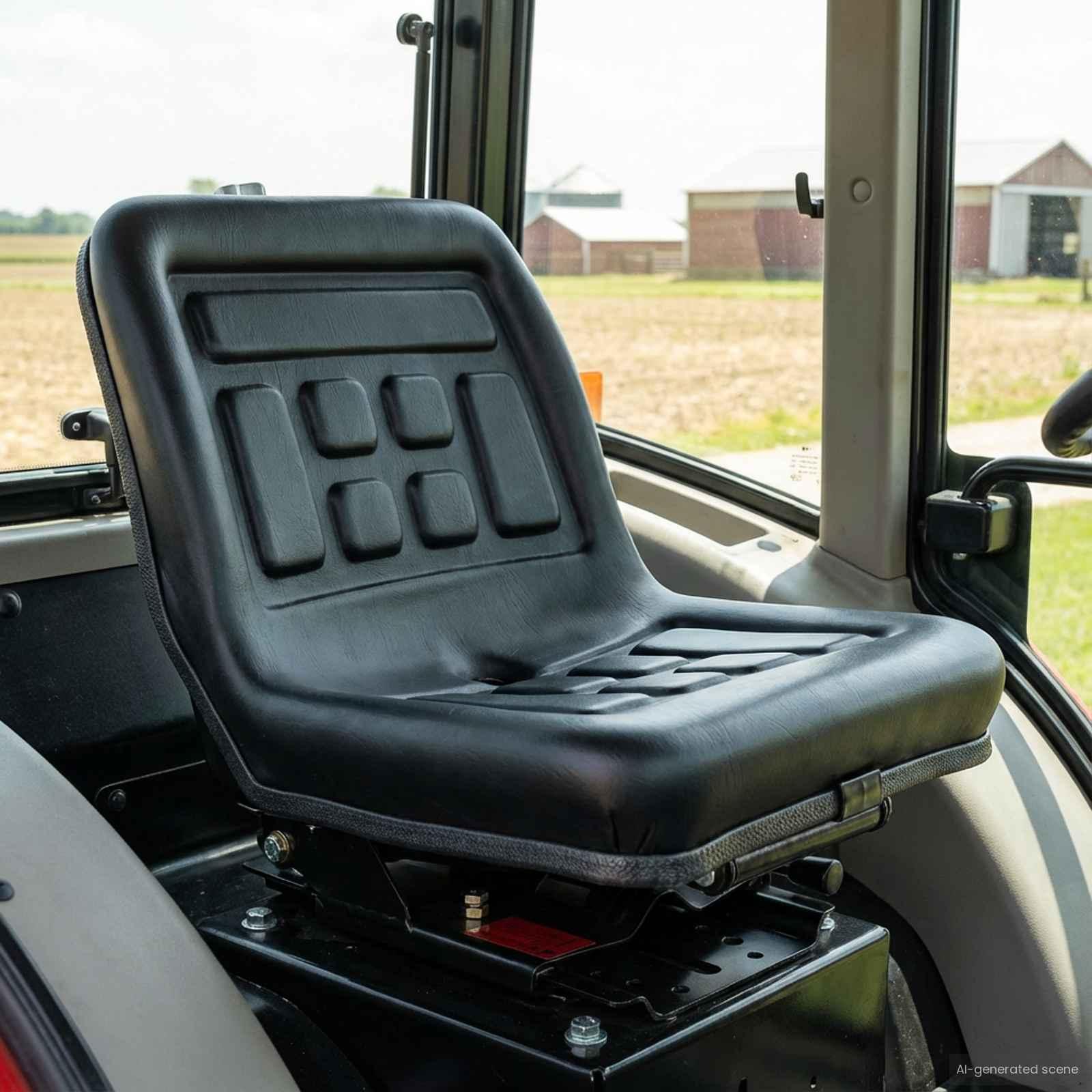 Traktor sæde med affjedring Sort 39,5 x 52 x 43 cm Stål og PVC billede