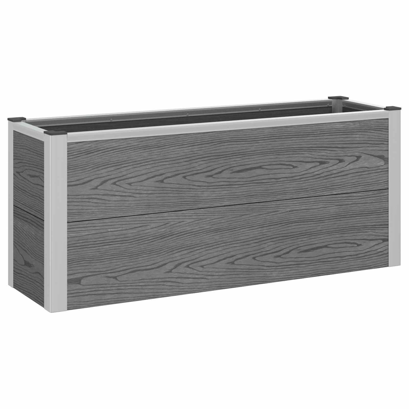 Højbed Grå 100 x 30 x 22 cm WPC og Aluminium billede