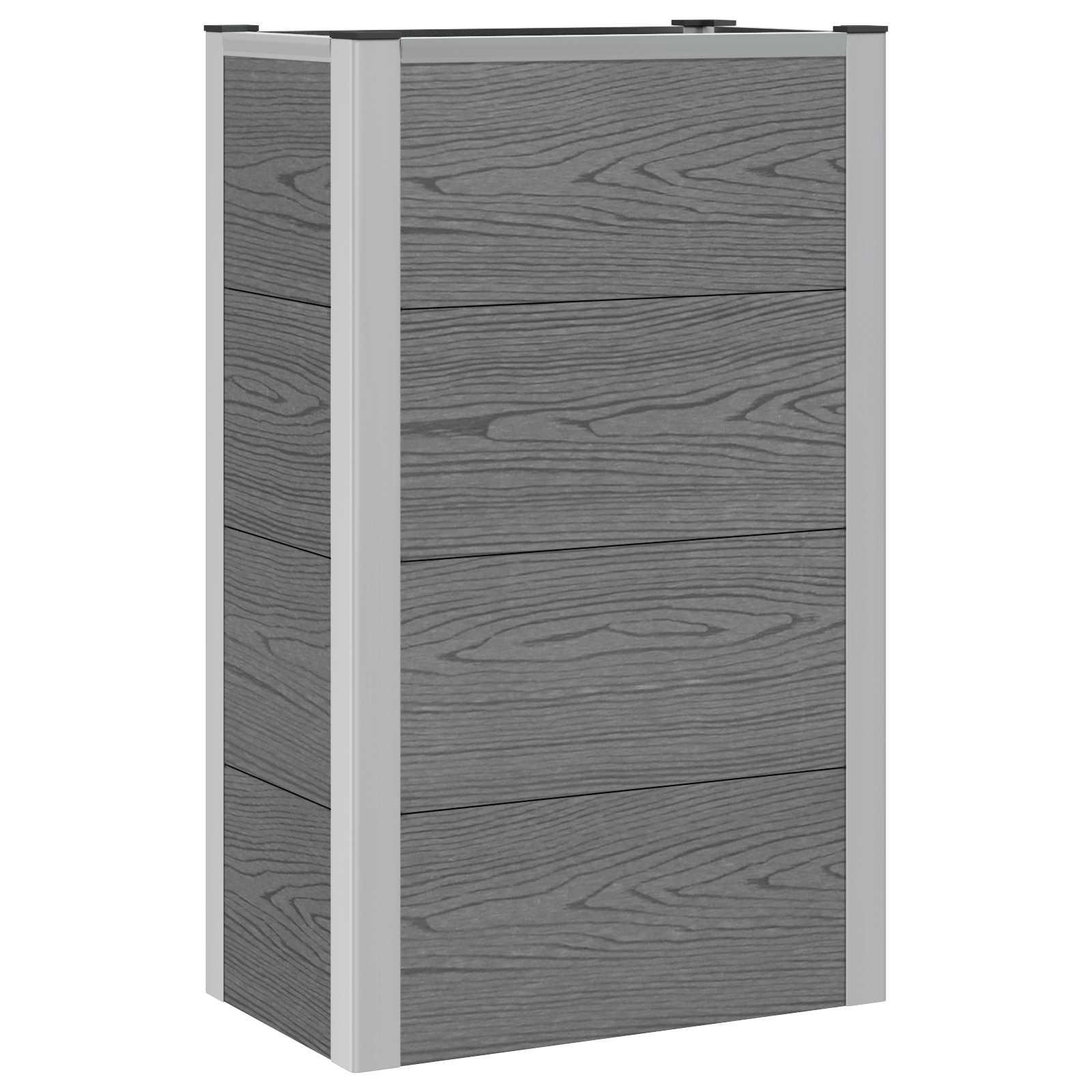 Højbed Grå 50 x 30 x 22 cm WPC og Aluminium billede
