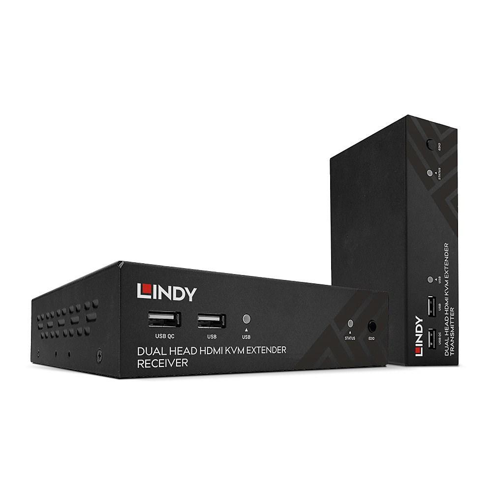 LINDY Dual Head HDMI KVM Extender - 100 m over Cat.6 med USB og RS232 billede