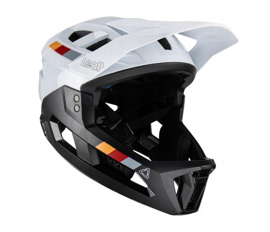 Leatt MTB Enduro 2.0 cykelhjelm med aftagelig hagebeskytter - L (59-63 cm), hvid billede