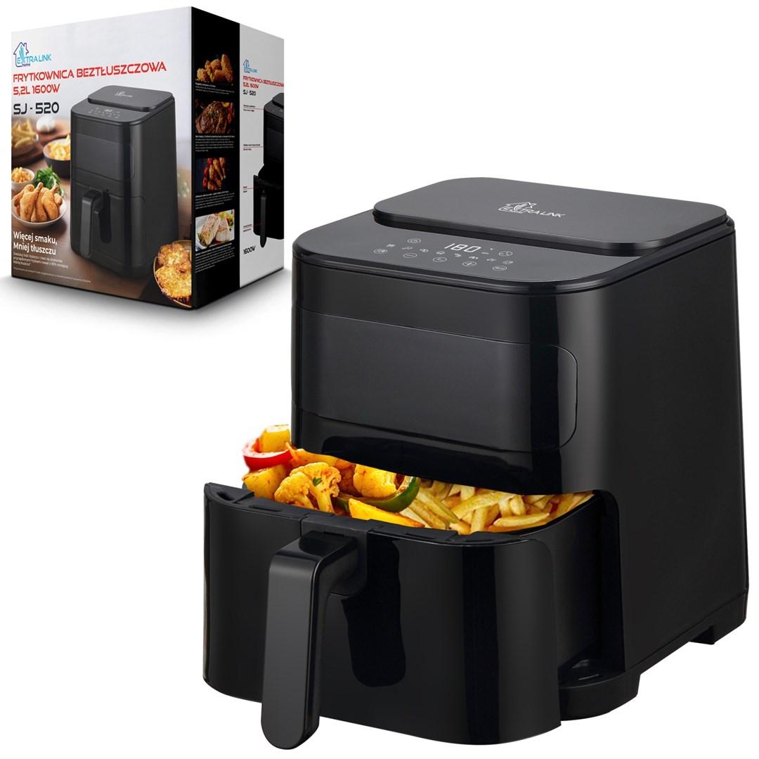 Extralink HOME AIR SJ-520 airfryer 5,2 l - 1.600 W, sort billede