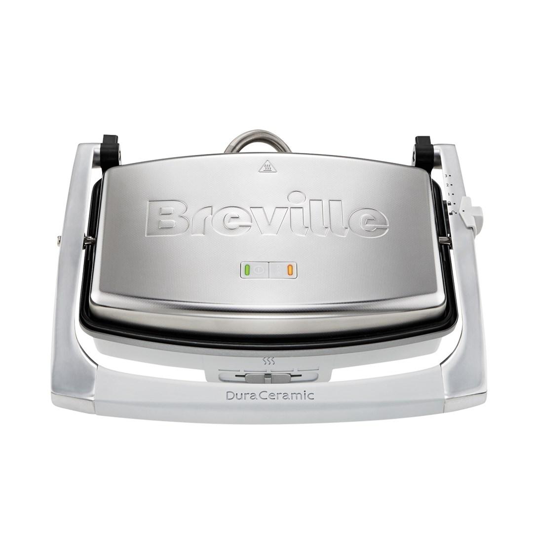 Breville VST071X DuraCeramic sandwich- og paninigrill - 1.000 W, sølv