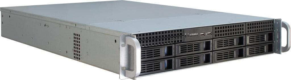 Inter-Tech IPC 2U-2408 rackkabinet - sort/rustfrit stål, 2U, hot-swap