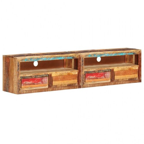 Tv-borde 2 stk. 88x30x40 cm massivt genbrugstræ