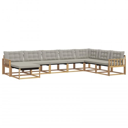 Udendørs sofagruppe 8 stk Hvid og lysegrå 406 x 247,5 x 73 cm