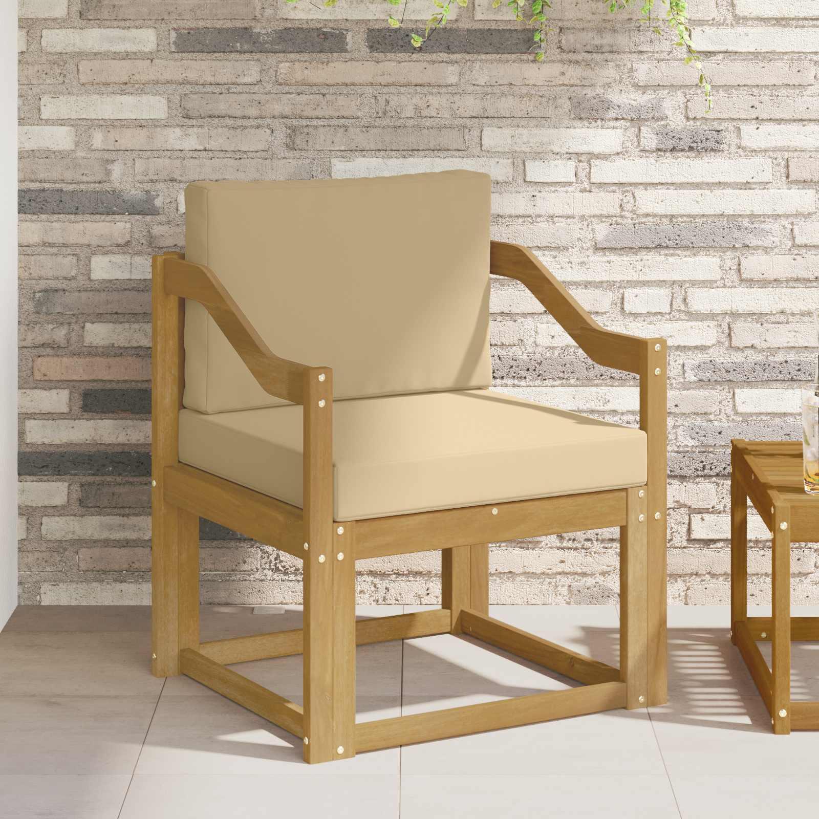 2 Stk Udendørs sofagruppe Polyester Hvid og Beige