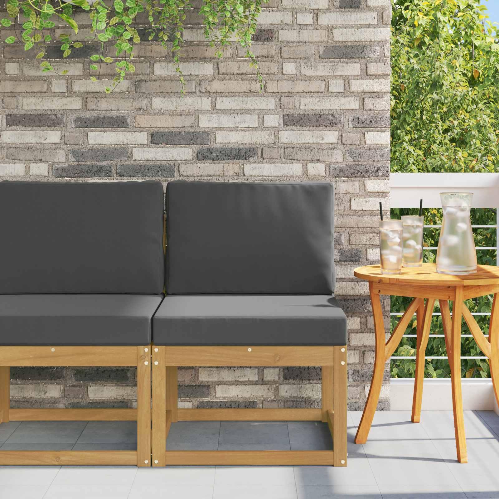 Udendørs sofagruppe Hvid og antracit 59 x 63 x 73 cm
