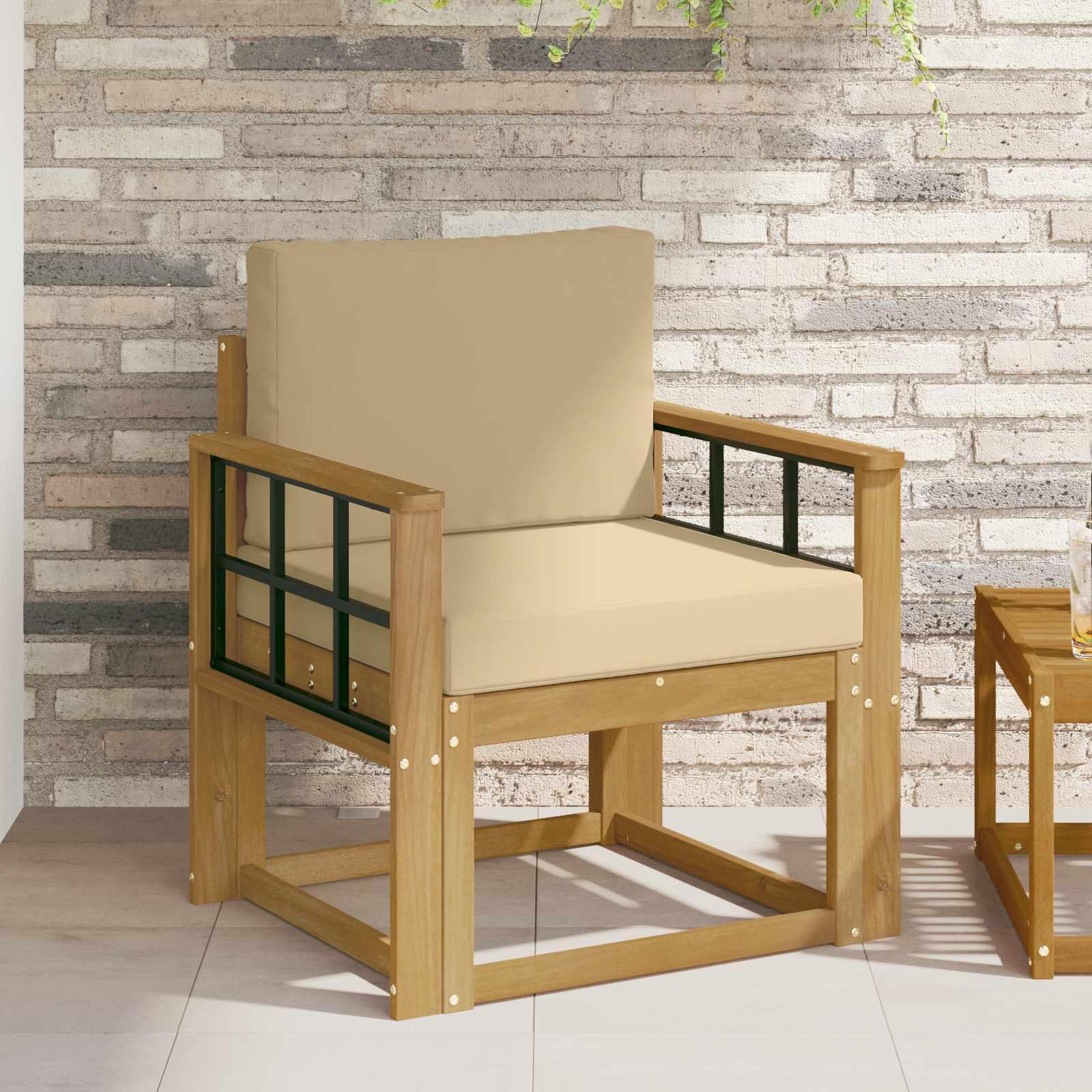 2 Stk Udendørs sofagruppe Polyester Hvid og Beige
