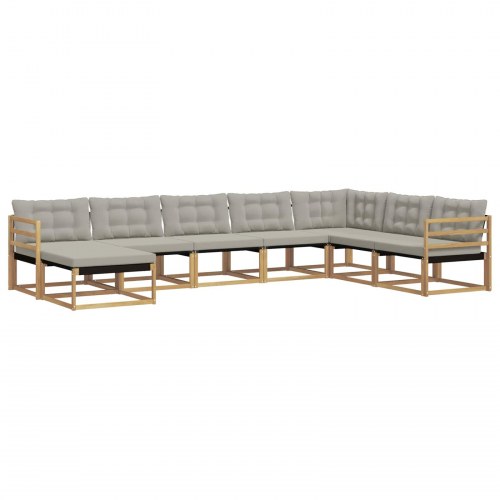 Udendørs sofagruppe 8 stk Hvid og lysegrå 404 x 245,5 x 73 cm