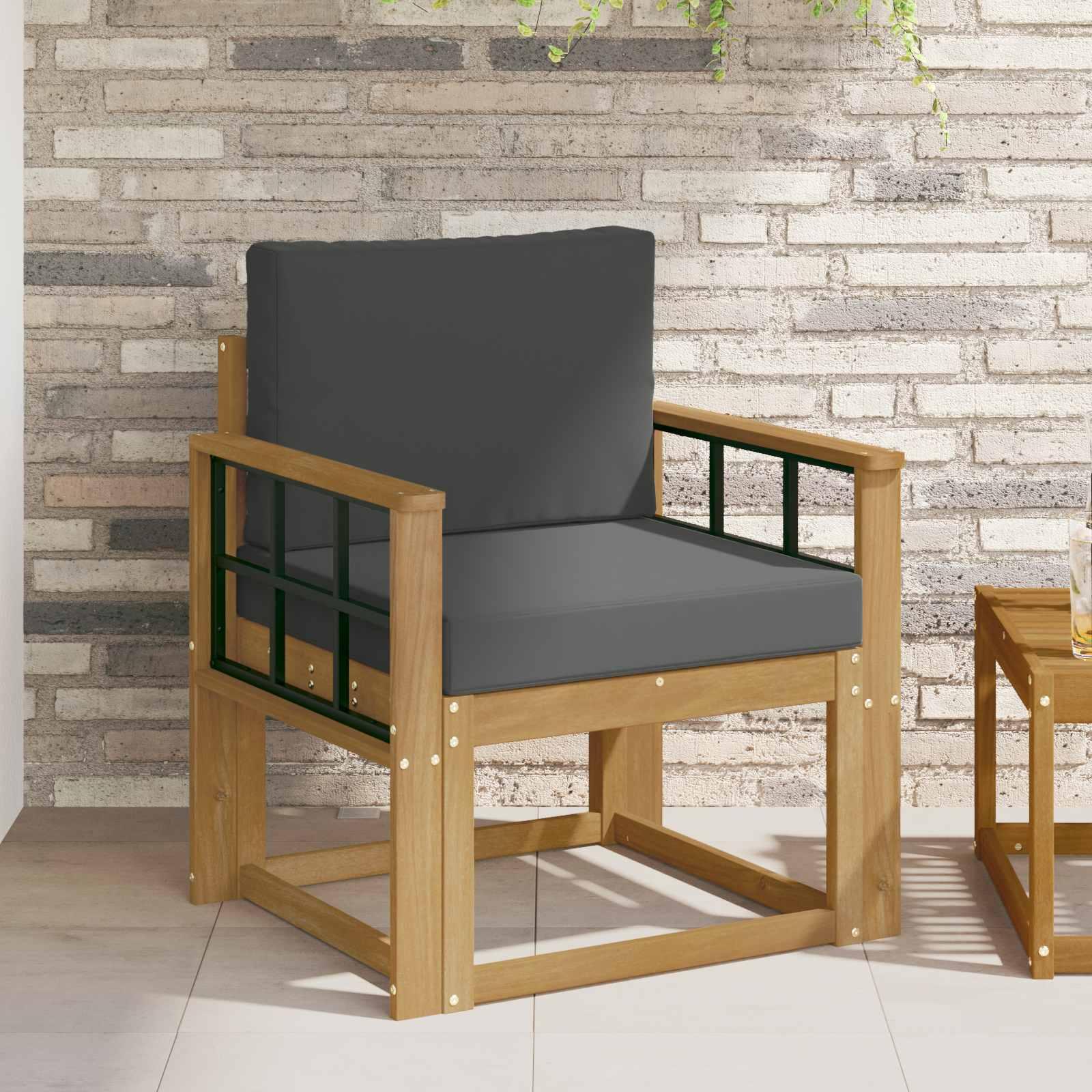 2 Stk Udendørs sofagruppe Polyester Hvid og Antracitgrå