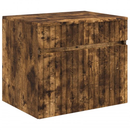 Badeværelsesskabsæt 5 stk Røget eg 50 x 14,5 x 70 cm