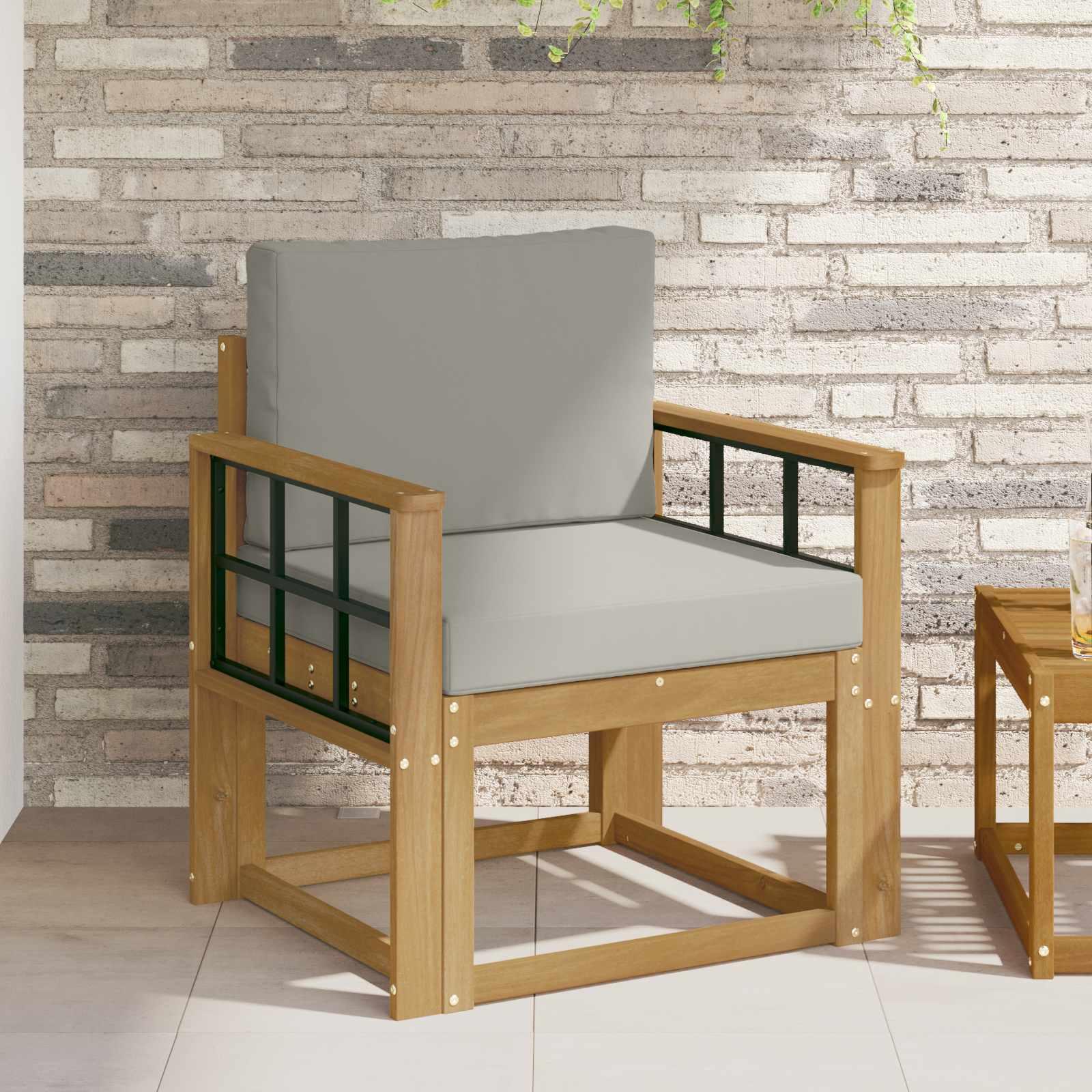 2 Stk Udendørs sofagruppe Polyester Hvid Og Lys Grå