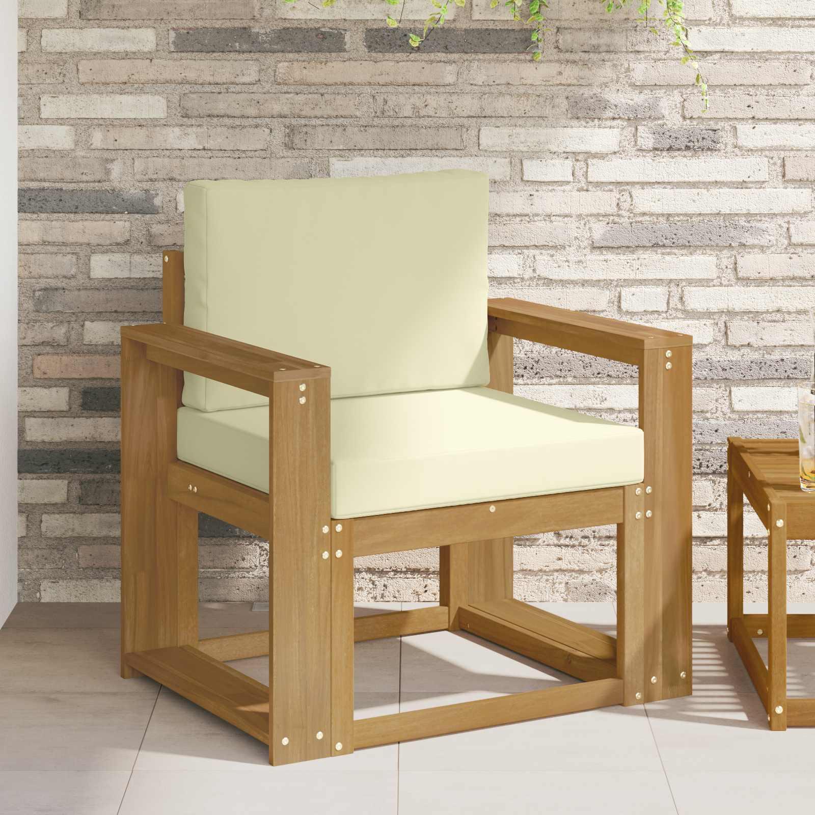 2 Stk Udendørs sofagruppe Polyester Hvid og creme