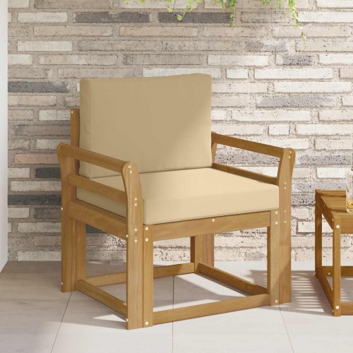 2 Stk Udendørs sofagruppe Polyester Hvid og Beige