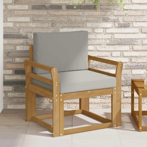 2 Stk Udendørs sofagruppe Polyester Hvid Og Lys Grå