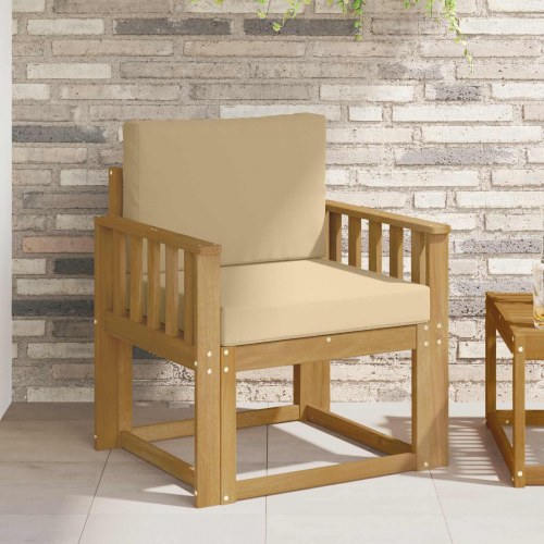 2 Stk Udendørs sofagruppe Polyester Hvid og Beige