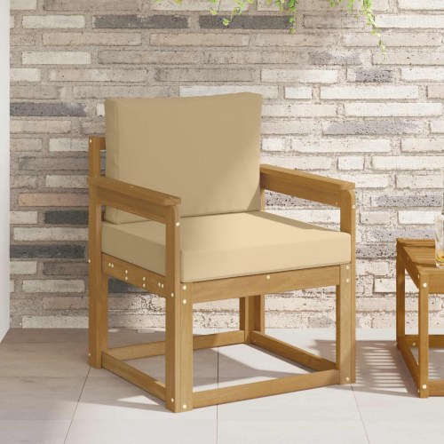 2 Stk Udendørs sofagruppe Polyester Hvid og Beige