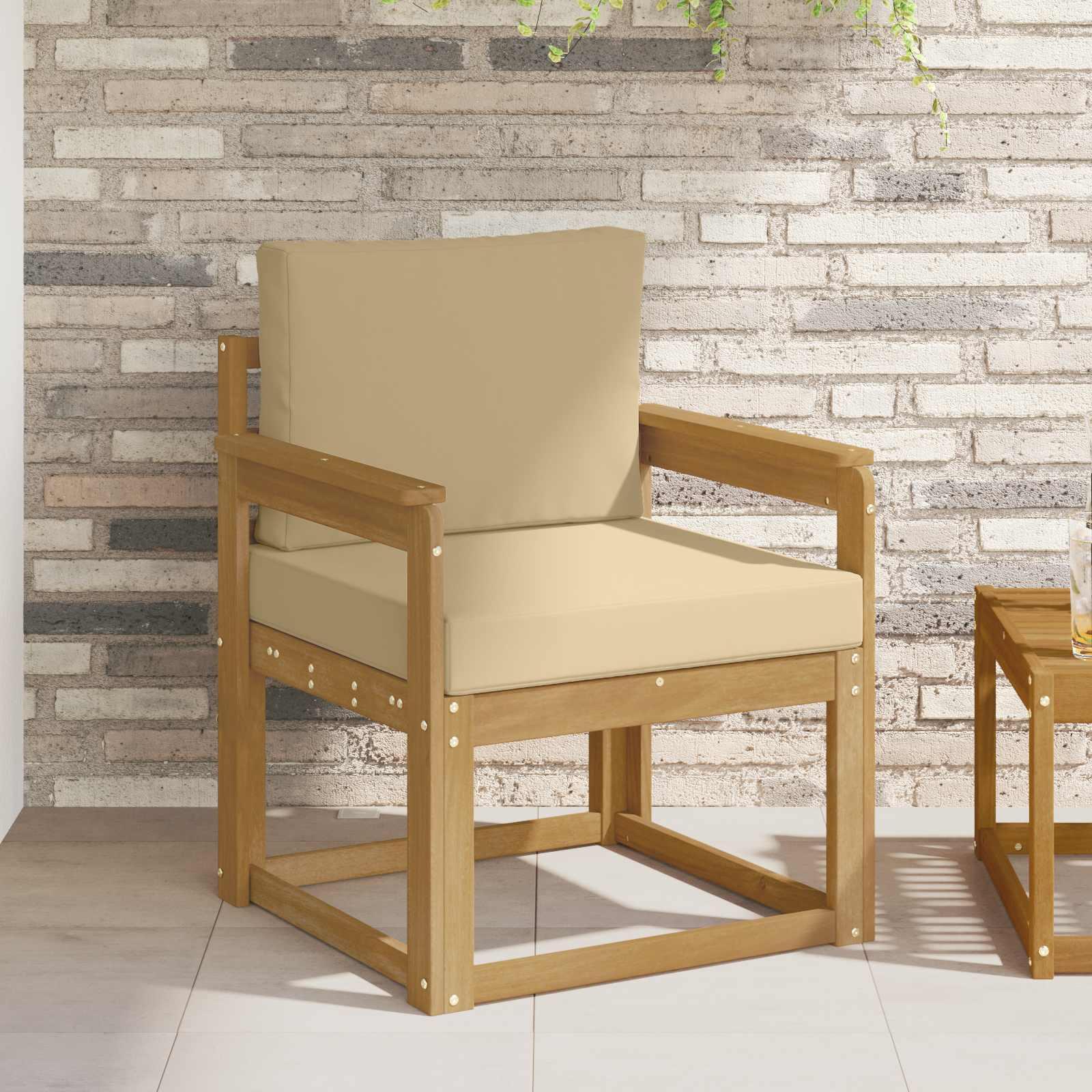 2 Stk Udendørs sofagruppe Polyester Hvid og Beige