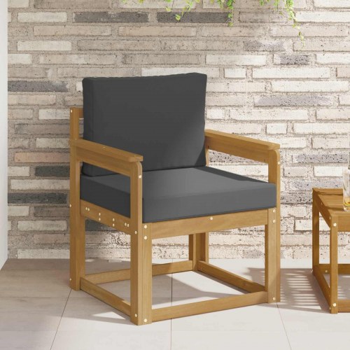 2 Stk Udendørs sofagruppe Polyester Hvid og Antracitgrå