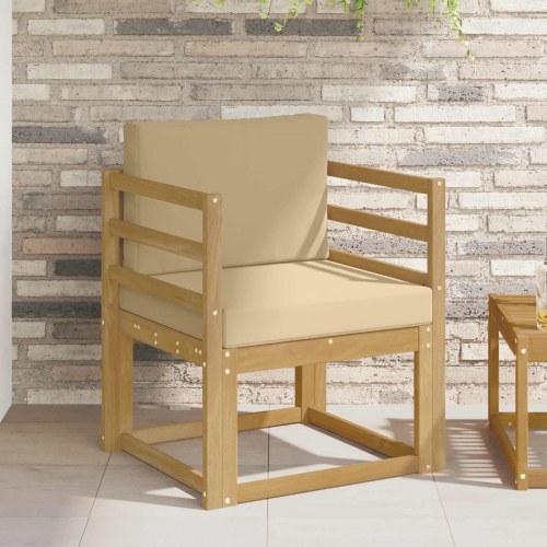 2 Stk Udendørs sofagruppe Polyester Hvid og Beige