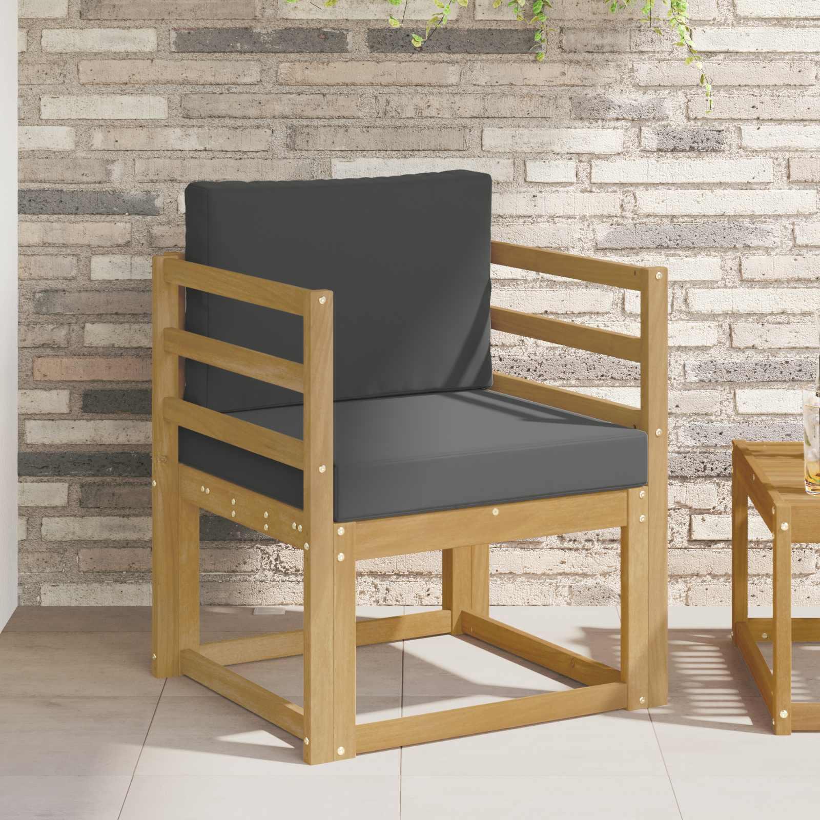 2 Stk Udendørs sofagruppe Polyester Hvid og Antracitgrå