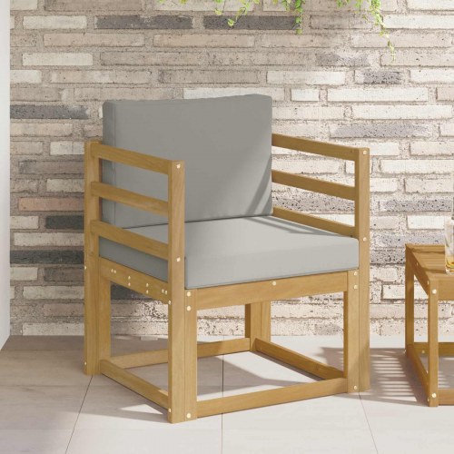 2 Stk Udendørs sofagruppe Polyester Hvid Og Lys Grå