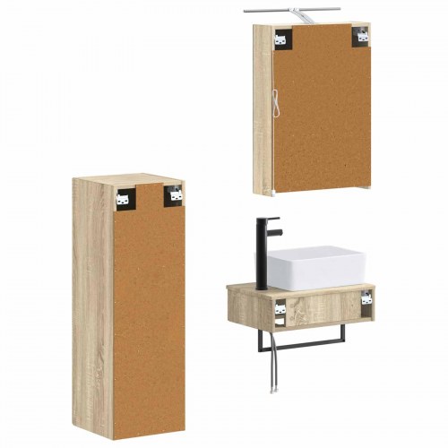 Badeværelsesskabsæt 4 stk Sonoma-eg 50 x 14,5 x 70 cm
