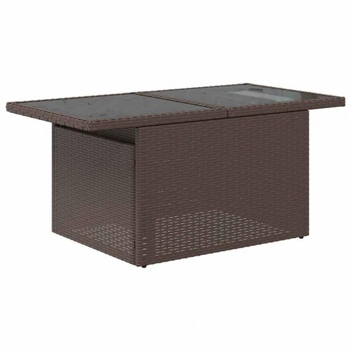 Havesofa Sæt med pude med opbevaring 7 stk Brun Poly Rattan