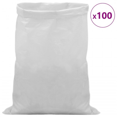 Vevde sække 100 stk Hvid 60 x 100 cm PP