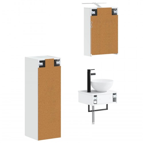 Badeværelsesskabsæt 4 stk Hvid 43 x 16 x 62,5 cm