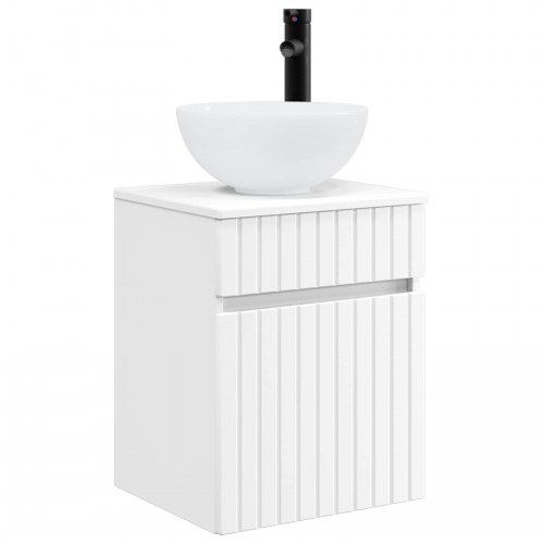 Badeværelsesskabsæt 5 stk Hvid 43 x 11,5 x 60,5 cm