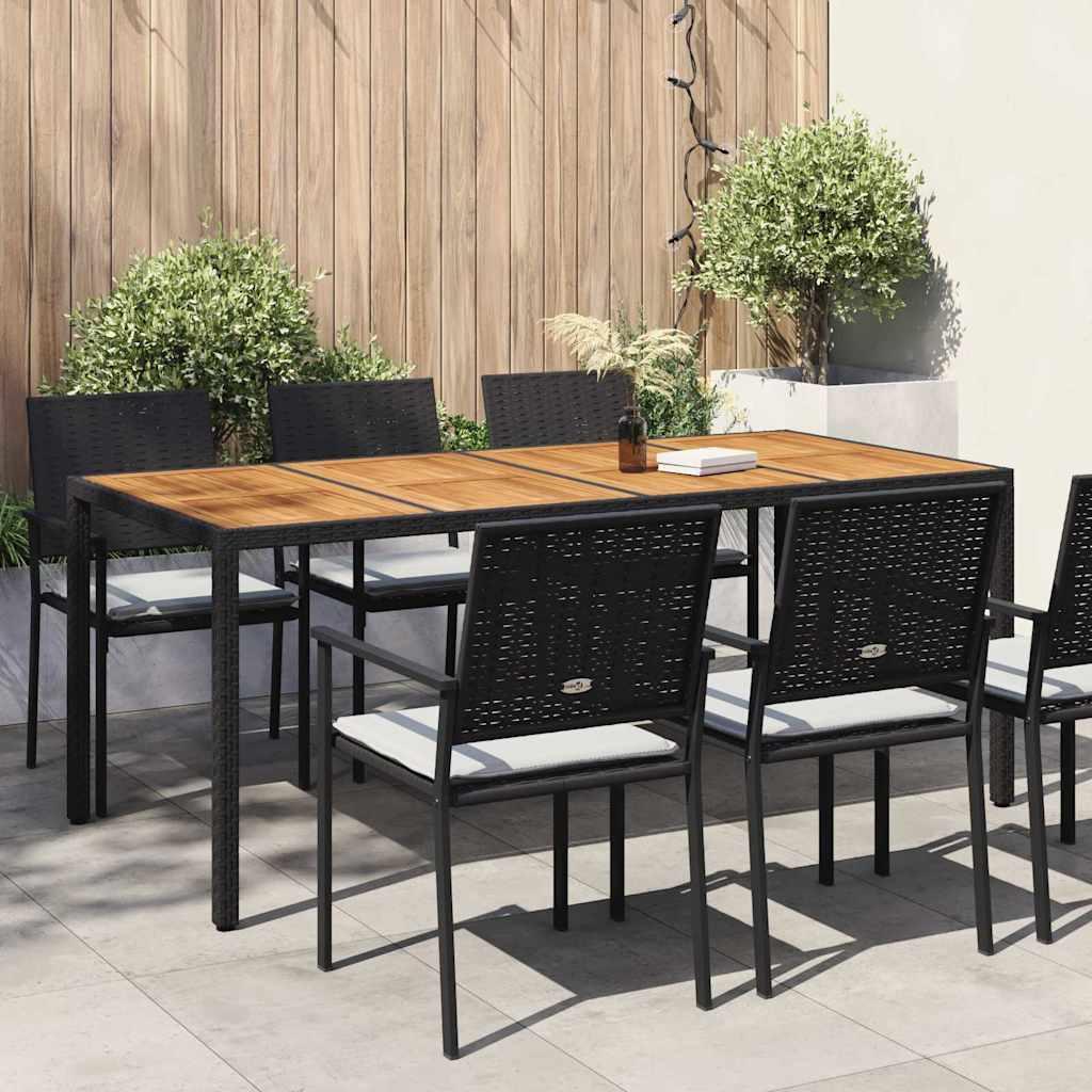 Havemøbel Bord Sort 190 x 90 x 75 cm polyrattan
